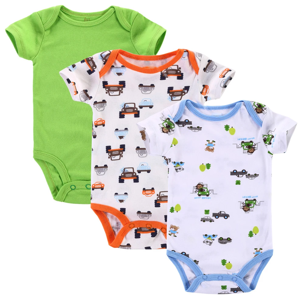 Детский комбинезон с коротким рукавом из натурального хлопка 3 шт./лот|baby rompers|new