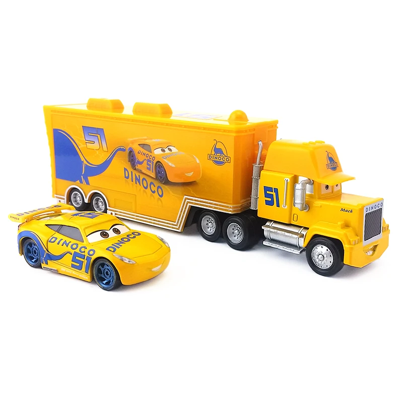 Disney Pixar Cars 3 Dinoco Cruz Ramirez's Hauler& Dinoco Cruz Diecast Toy Car 1:55 Loose Новое и