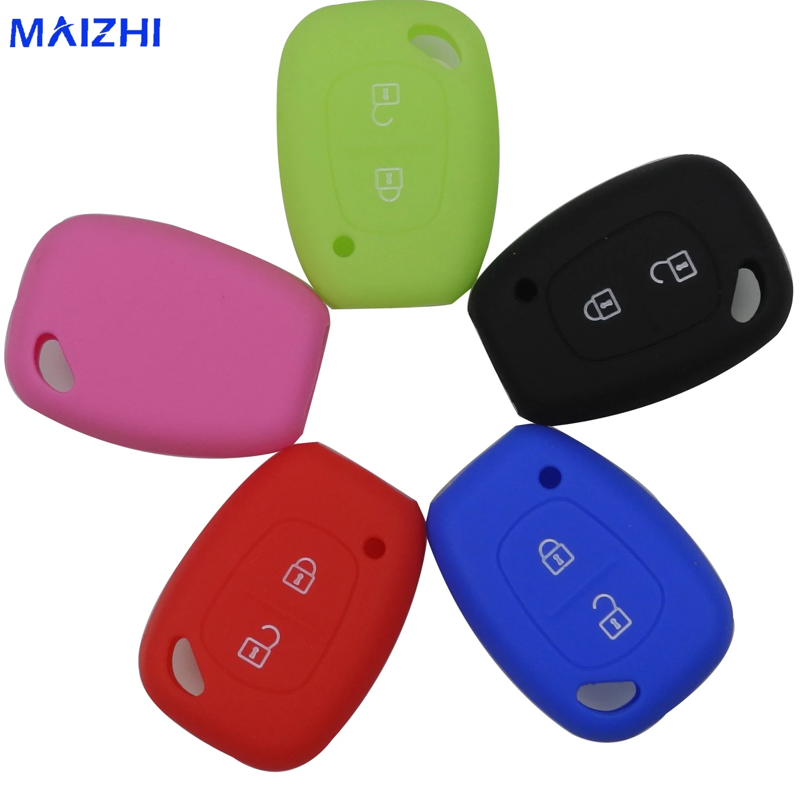 

Jingyuqin 2 Buttons Silicone Remote Car Key Fob Case Cover for Renault /Kangoo /Master /Trafic Car-Styling