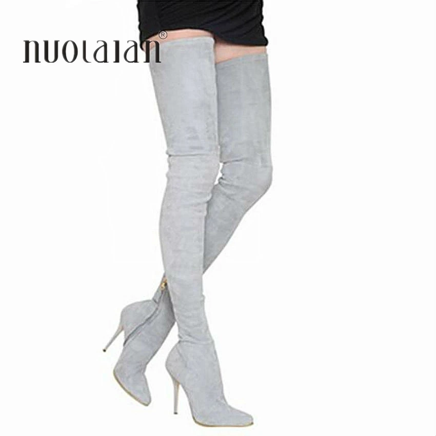  2019 Brand Autumn Winter Women Boots Long Stretch Slim Thigh High Boots Fashion Over the Knee Boots