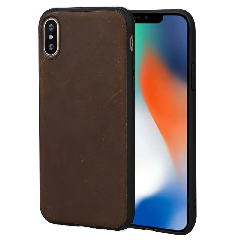 Retro Genuine PULL UP Leather phone case for iphone X 11 11 Pro Max XS XR