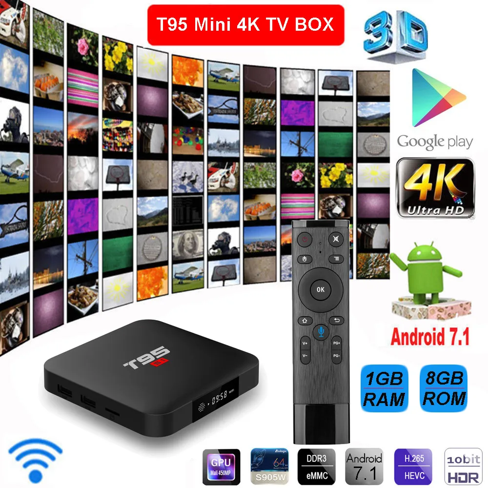 

T95 S1 Mini TV Box Android 7.1 Quad Core WiFi HD 1G+8G 4K Media Player p45