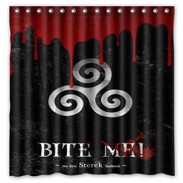 2016 Hot Sale! Teen Wolf &quotBite Me&quot Quote Background Waterproof Polyester Shower&ampBath Curtain( 180X180CM) | Дом и сад
