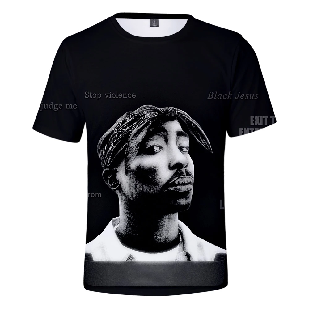 Мужская одежда 2pac принт 3d футболка для мужчин короткий рукав o-образным вырезом Makaveli хип хоп Swag Harajuku уличная футболка