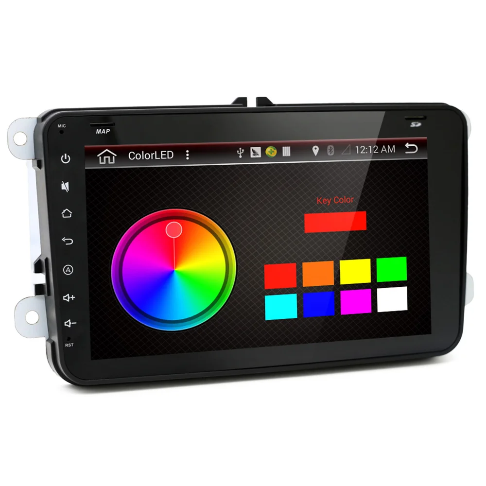 Excellent Eunavi 2 Din 8 inch Android 9.0 Car Radio Stereo for VW JETTA GOLF MK5 MK6 GTI PASSAT B6 POLO SKODA Fabia GPS Navigation PC wifi 3
