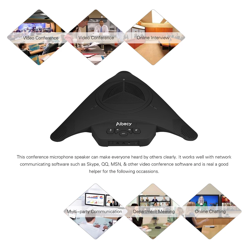 Aibecy MST-X1S usb ميكروفون سماعة 6 متر 360D لاقط الصوت لأجهزة الكمبيوتر المحمول الهاتف دعم سكايب msn qq Aibecy MST-X1S usb ميكروفون سماعة 6 متر 360D لاقط الصوت لأجهزة الكمبيوتر المحمول الهاتف دعم سكايب msn qq