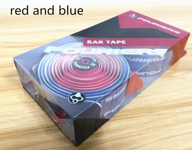 1 set Fouriers Road Bike Handlebar Tape Belt Bicycle Cycling Handle Cork Waterproof Handlebar Tape Wrap red and blue