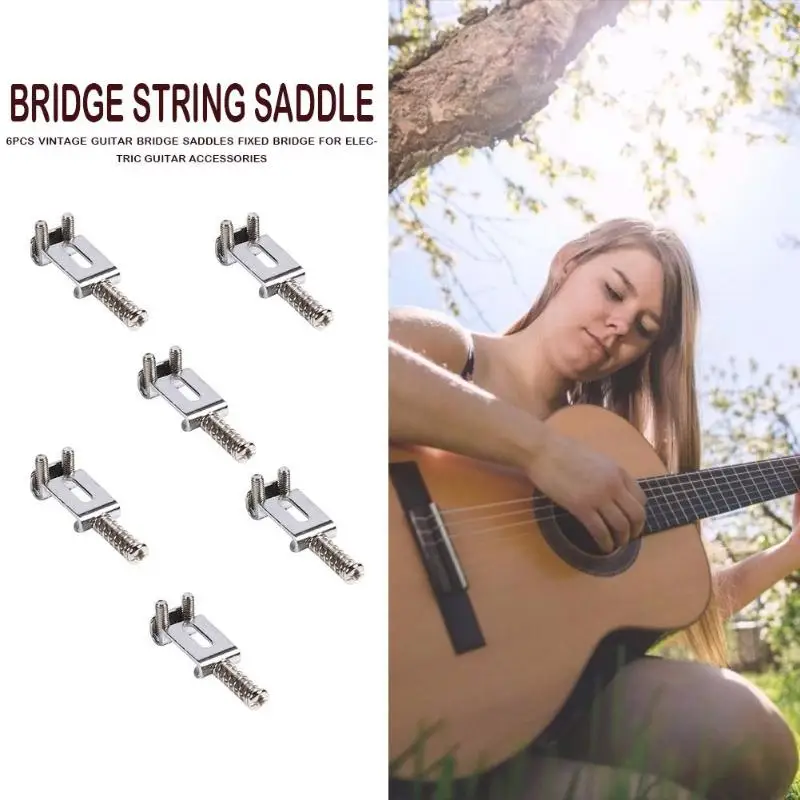 

6pcs Single Shake Roller String Tremolo Saddles Fixed Bridge for Electric Guitar