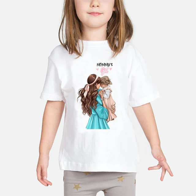 ZSIIBO/футболка для маленьких девочек с надписью «Super Mom» Модная жизнь для мамы и ребенка футболка с принтом «Mommy Love» детская белая одежда Детские топы - Цвет: 05