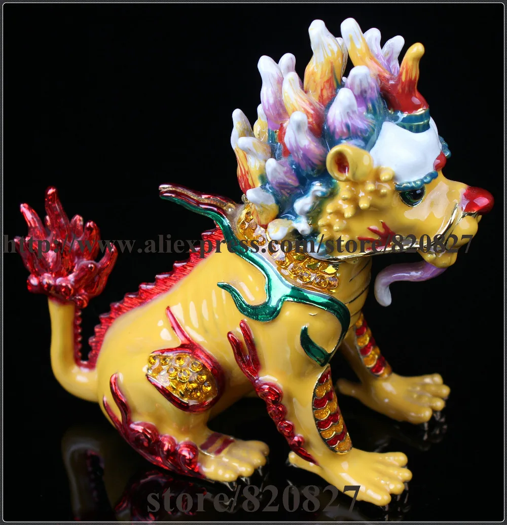 Chinese dragon trinket box Feng Shui dragon treasure jewelry box collectible fantasy dragon decoration figurine