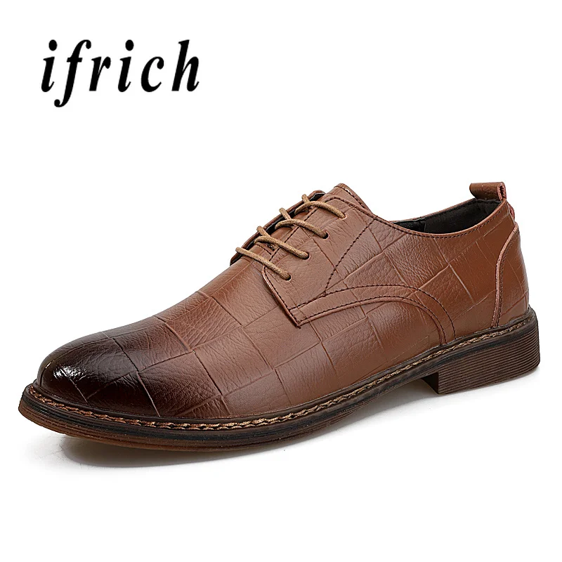 

New Dress Shoes for Men Black Brown Derby Men Shoes Comfortable Business Dress Shoes for Male Rubber Sole Non-Slip Social Shoes