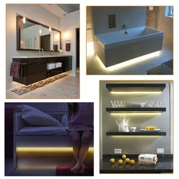 

1m 2m 3m 4m 5m DC 5V LED Strip Light With PIR Motion Sensor SMD 2835 60 LEDs/m Smart OFF/ON Night Light