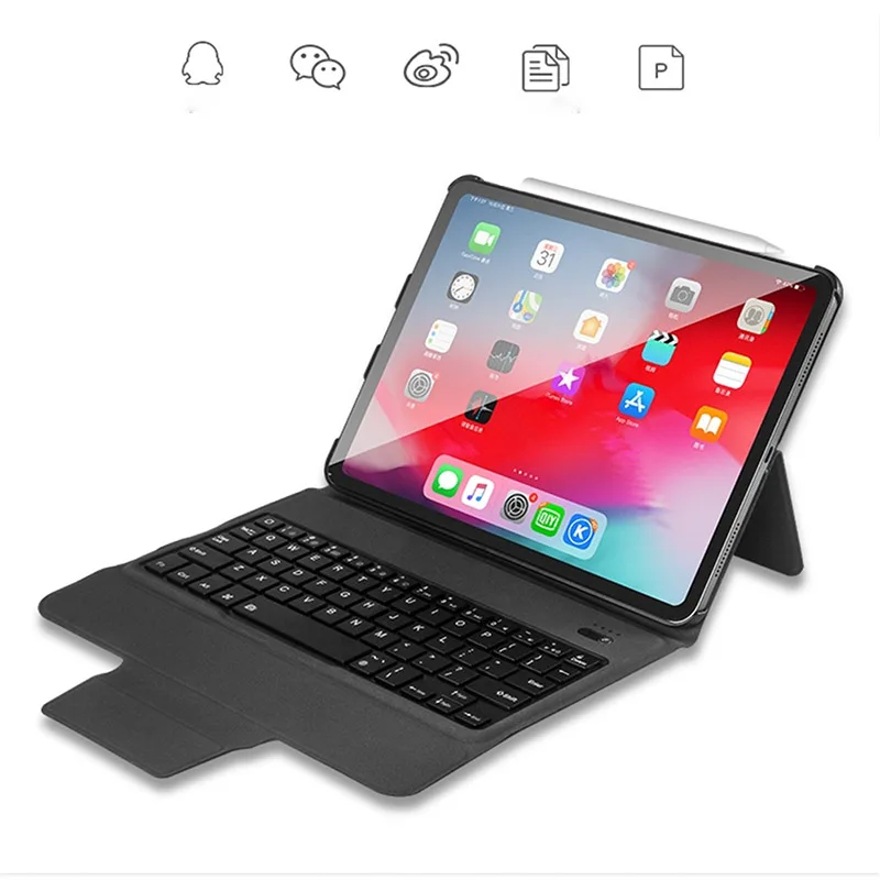 Для iPad Pro 11 дюймов кожаный чехол Bluetooth клавиатура с Подсветка полноценно защитный чехол для iPad Pro 11 клавиатура