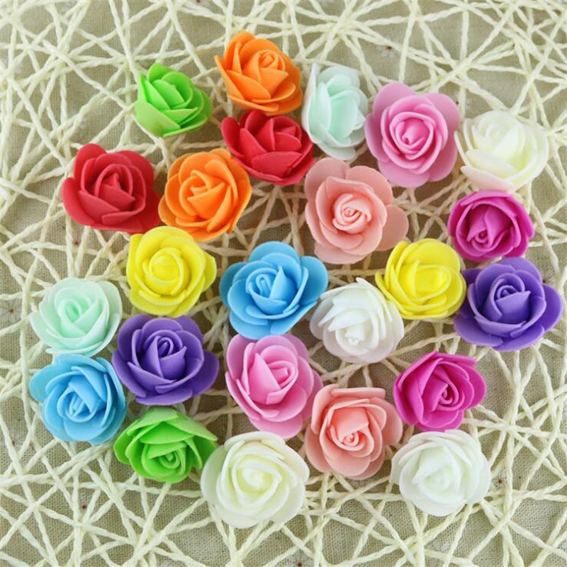 10pcs Artificial foam rose Bud Handmade DIY Flower Head mini roses for