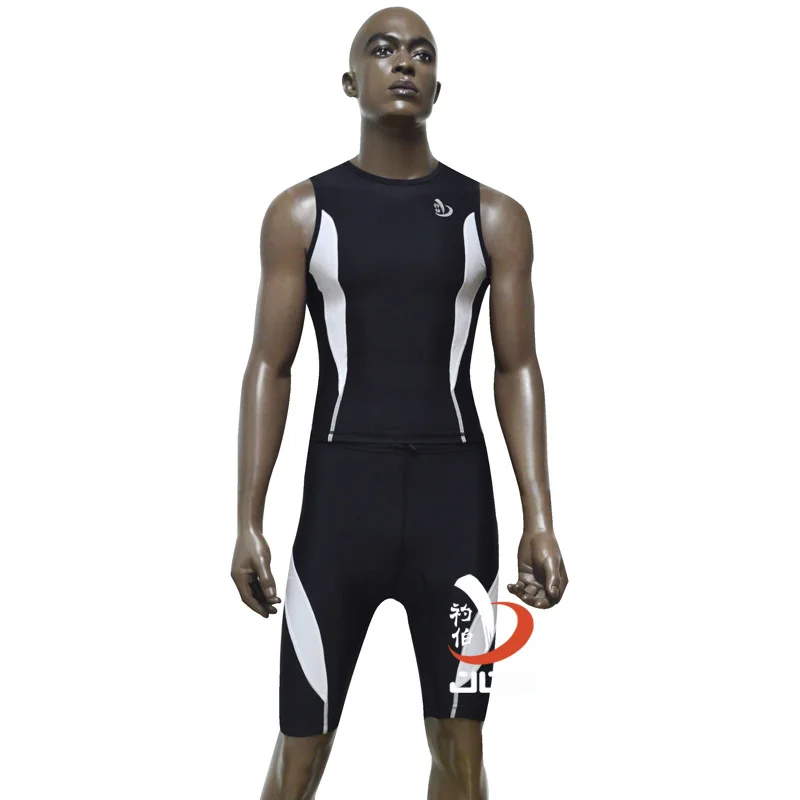 JOB Black Lycra sleeveless ironman triathlon wetsuit one piece bodysuit