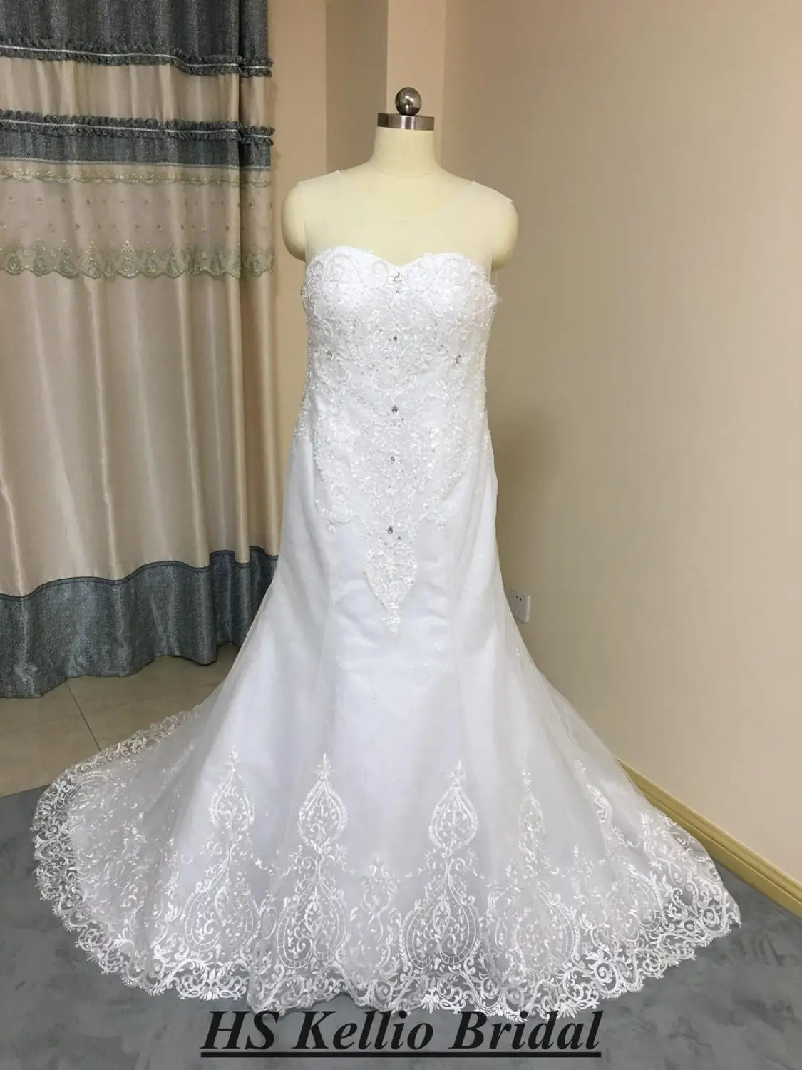 

Custom Made Sweetheart Mermaid Wedding Dress Tail With Beaded Top Vestido De Novias HS kellio