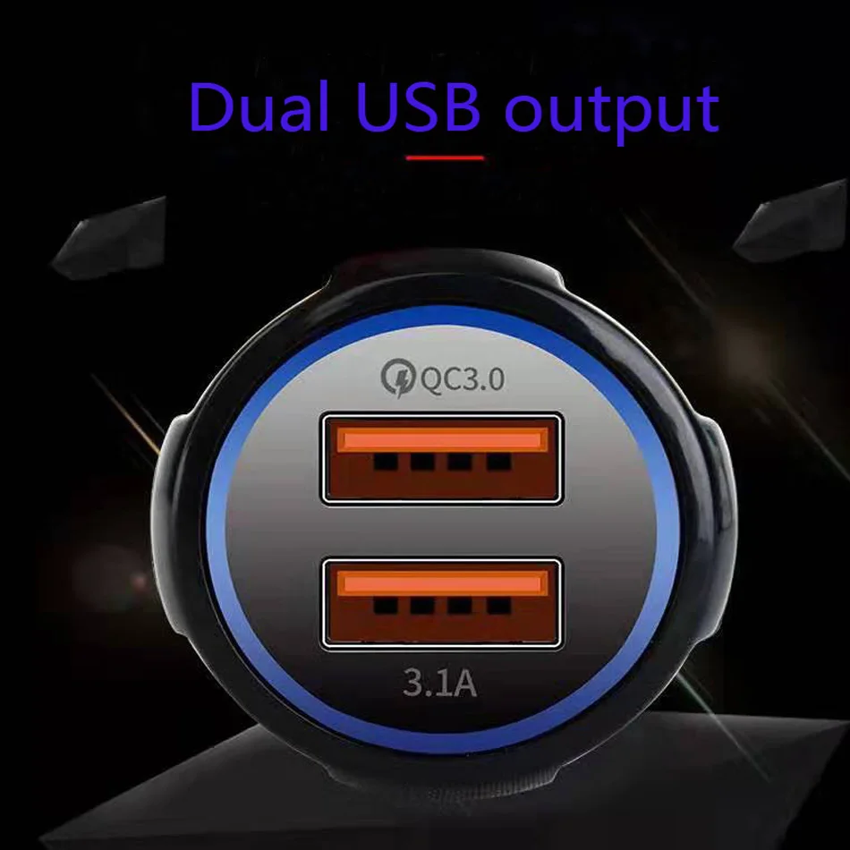 Car Charger Quick Charge 3.0 Dual USB Car-Charger for iPhone Oneplus 6T Mobile Phone QC 3.0 Fast Car Charging USB Charger Adapte1