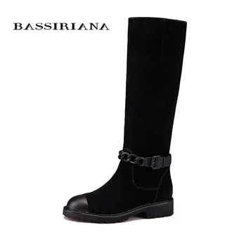 

Women boots Genuine leather Winter shoes woman Mid-calf 35-40 Fashion high quality Free shipping BASSIRIANA
