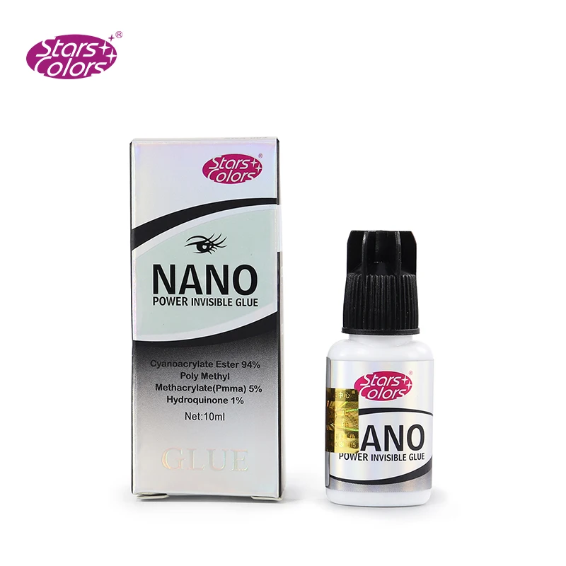 

Top Selling Nano Power Invisible Eyelash Glue Low Odor No Toxic Low Stimulate Dilute softness flexibility Glue For Eyelashes