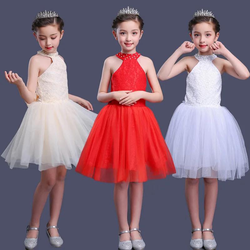 

Children's Princess pettiskirt flower girl wedding dress birthday piano performance costume ballet wear