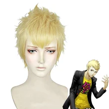 P5 Persona 5 Ryuji Sakamoto парики стильные короткие золотистые светлые Жаростойкие волосы косплей костюм парик+ парик шапка