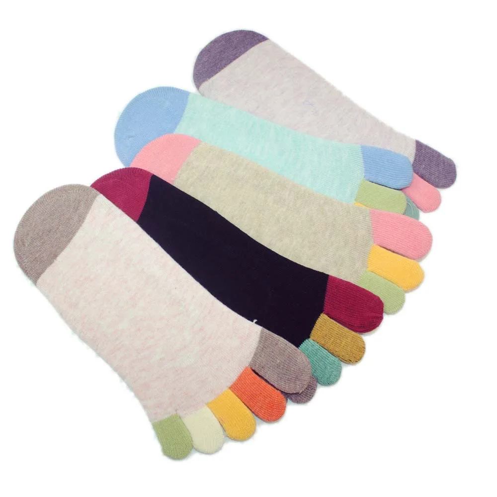 

Unisex colorful socks fashion new cotton five fingers toe socks Color mosaic Deodorant business casual Europe wild socks #N