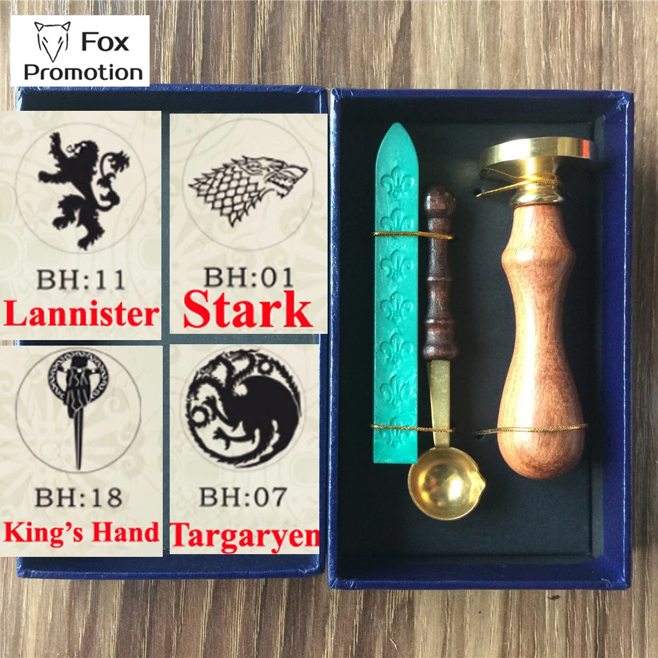 New Hot Game Of Thrones Wax Seal Stamp Wax Spoon Gift Box Scrapbooking DIY Ancient Seal