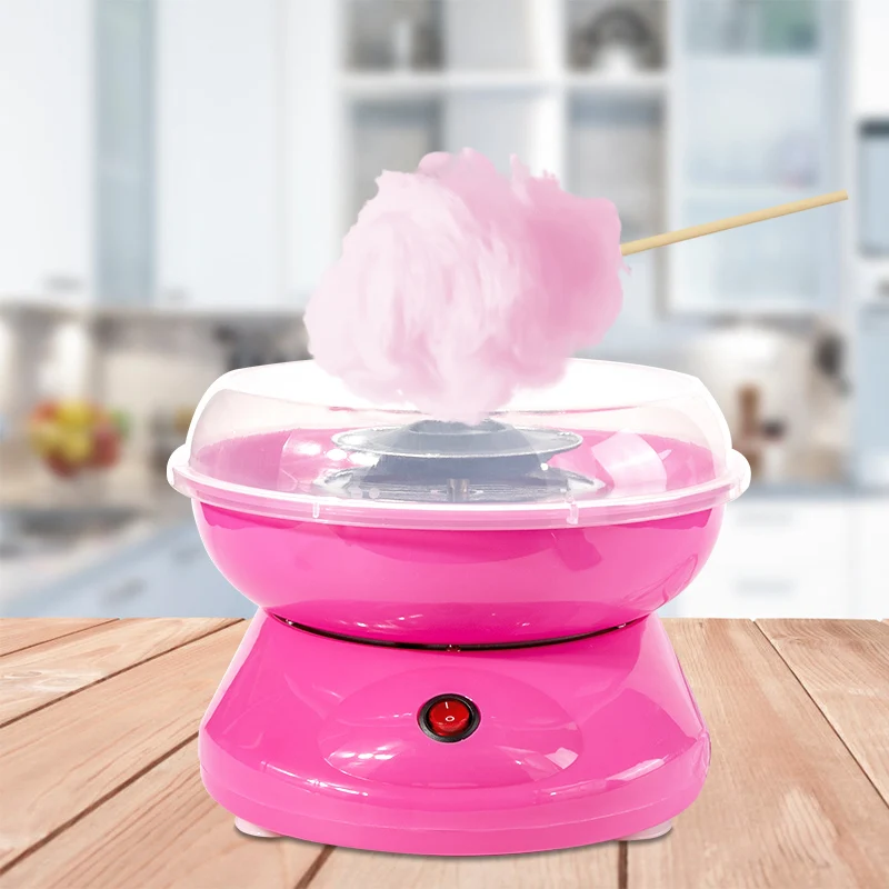 Electric Cotton Candy Floss Maker New Year Ceramic Heating Tube Stainless Steel Bottom Groove Dheva Home DIY Cotton Candy Machine Mini Cotton Candy Maker Creative Gift for Party 