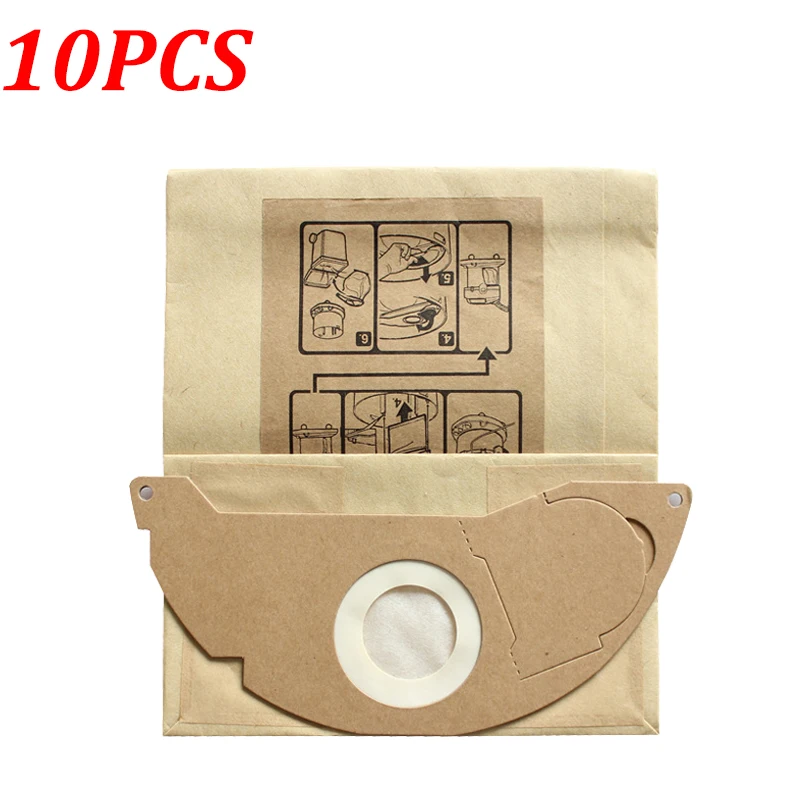 10 шт. пылесос пылевой фильтр бумажный мешок для Karcher WD2250 A2004 A2054 MV2 Запчасти для робота-пылесоса Сменные мешки для пыли