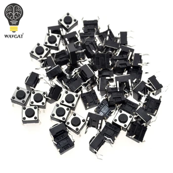 

50pcs/lot 6x6x4.3MM 4PIN G89 Tactile Tact Push Button Micro Switch Direct Plug-in Self-reset DIP Top Copper Free Shipping