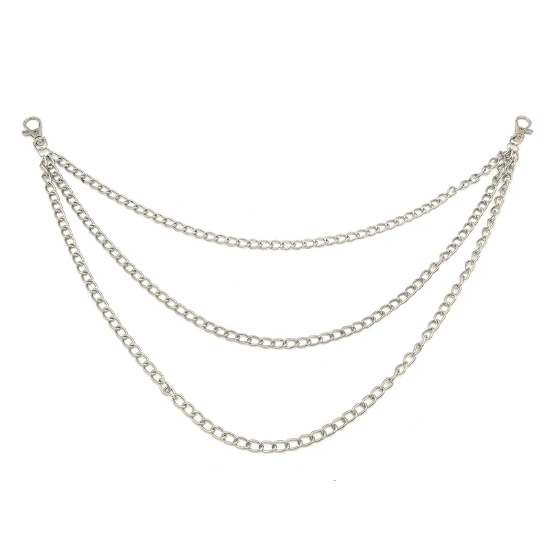 Tres hebras Biker Link llavero Jean billetera Cadena 3 capas cintura llaveros Punk gancho llavero Pantalones Pantalón cinturón llavero