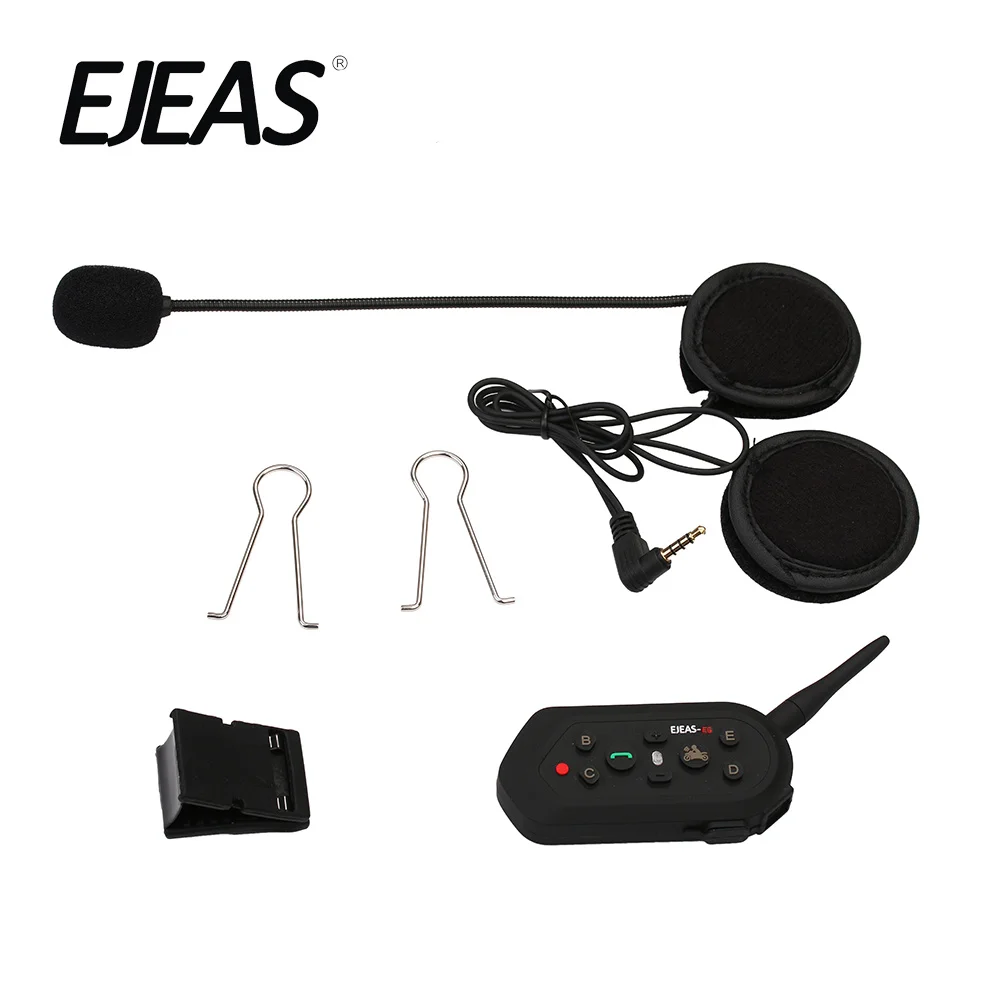 Upgrade Motorcycle Helmet Bluetooth Headset Wireless Intercom 6 Riders Bluetooth Headset 1200M Intercomunicador BT Interphone E6