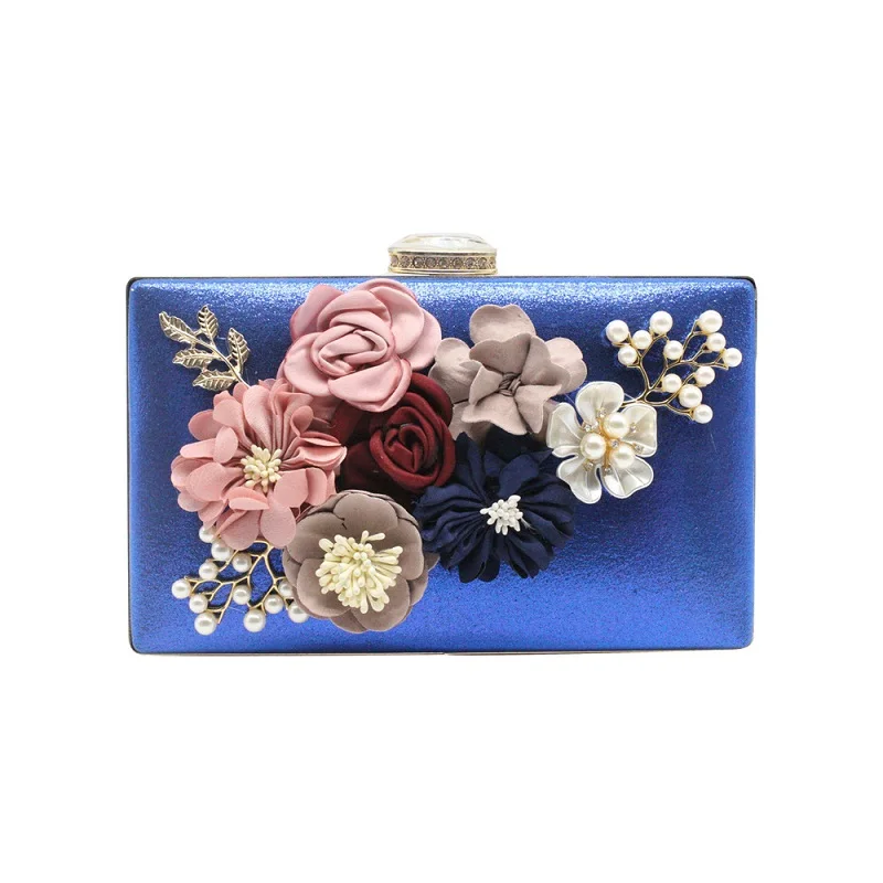 Новая сумка-тоут, вечерняя сумка, сумка-клатч с бриллиантовым цветком, роскошная акриловая Сумочка, вечерние сумочки для банкета, женская сумка на плечо - Цвет: 10 Blue