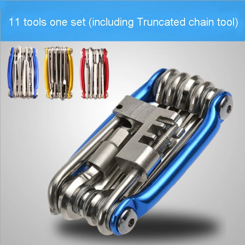 cheap 11 in 1 bicycle repair tools 4 colors multitool bike bicycle repair tool set cycling tools chain cutter screwdriver hexagon set