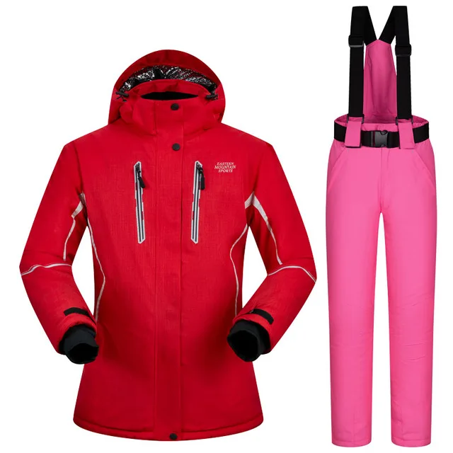 Высокое качество женский лыжный костюм водонепроницаемый ветрозащитный женский зимний жакет и брюки наборы с хлопковой подкладкой зимняя одежда для прогулок сноуборд - Цвет: 10