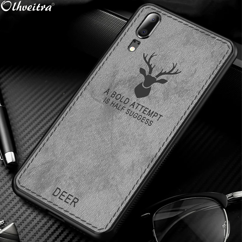 

Vintage Back Cover For Huawei P20 Lite Nova 3e Case Cloth Fabric Texture Coque Soft Silicone Cases For Huawei P20 P20 Pro Bag