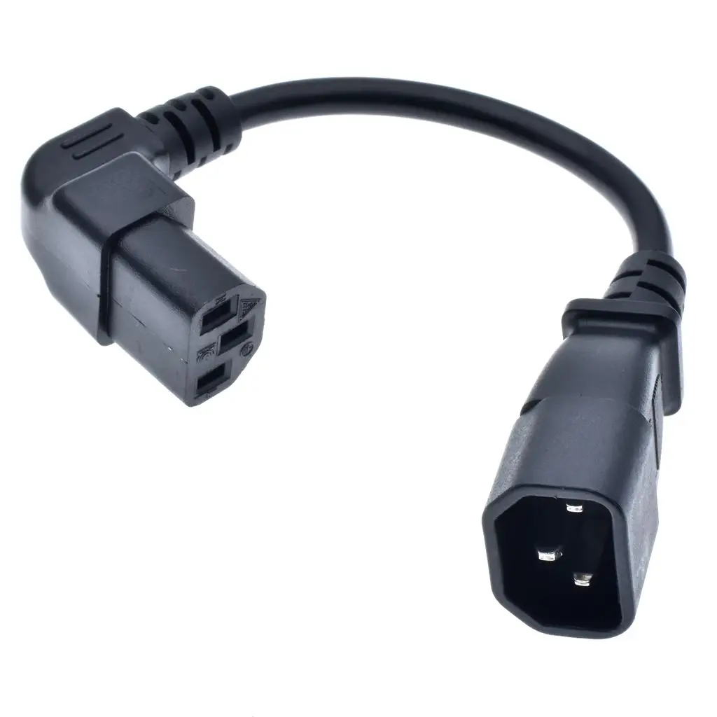 Details about   IEC 320 C14 male to C5  Female 90°  left angle PDU Power adapter connector 10A 