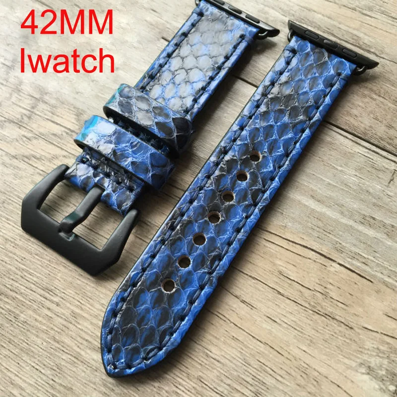 

Handmade 42mm apple watch band,Special Design Python leather watch strap,For Iwatch Apple watch,Free Shiping