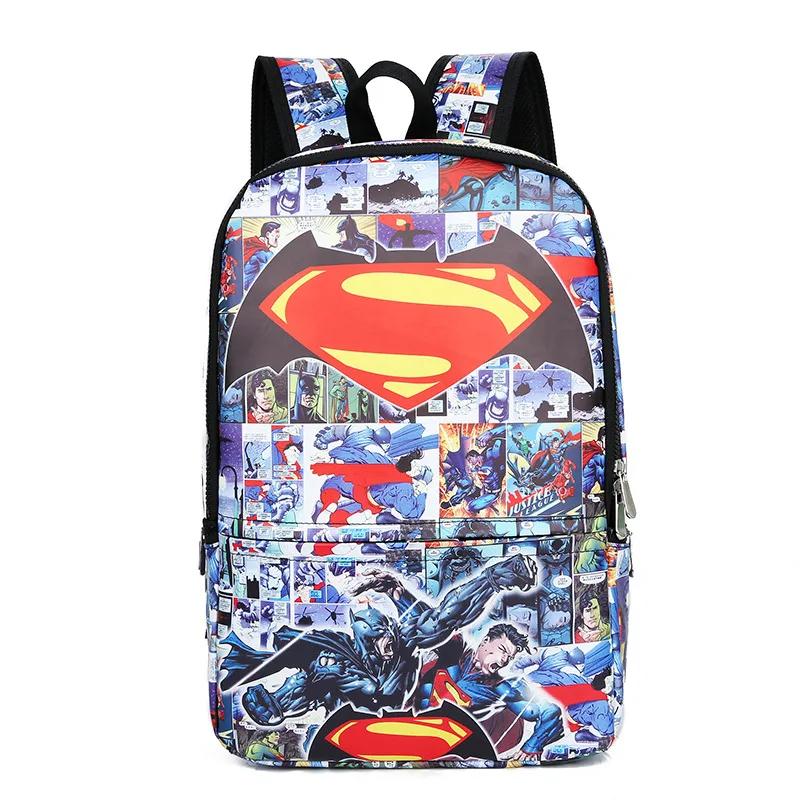 Comics Hero Batman Superman Backpack Children School Bag Daily Backpack