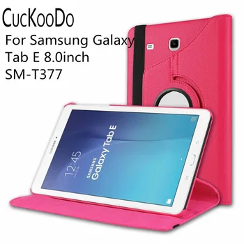

CucKooDo 100Pcs/lot 360 Degree Rotating Stand Auto Sleep Wake Smart Cover for Samsung Galaxy Tab E 8.0 SM-T377 4G LTE 8-Inch