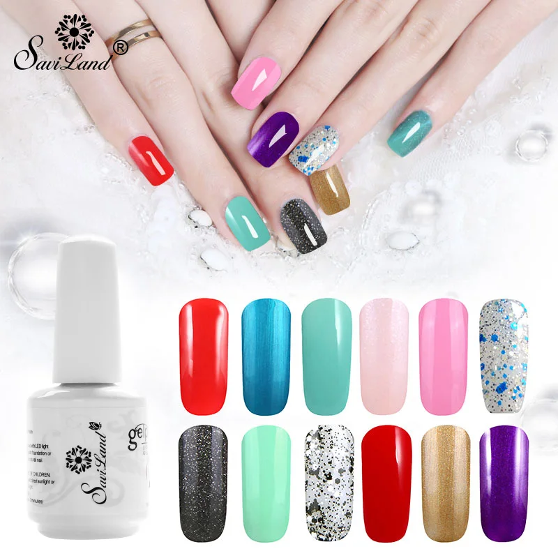 

Saviland 15ml Gel Varnish Shining Colors Gel Nail Polish Uv Led Gel Lacquer Vernis Semi Permanent Need Top Base Coat