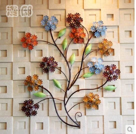 

Ou wrought iron rural flower wall act the role ofing hanging creative three-dimensional tree of life background metope adornment