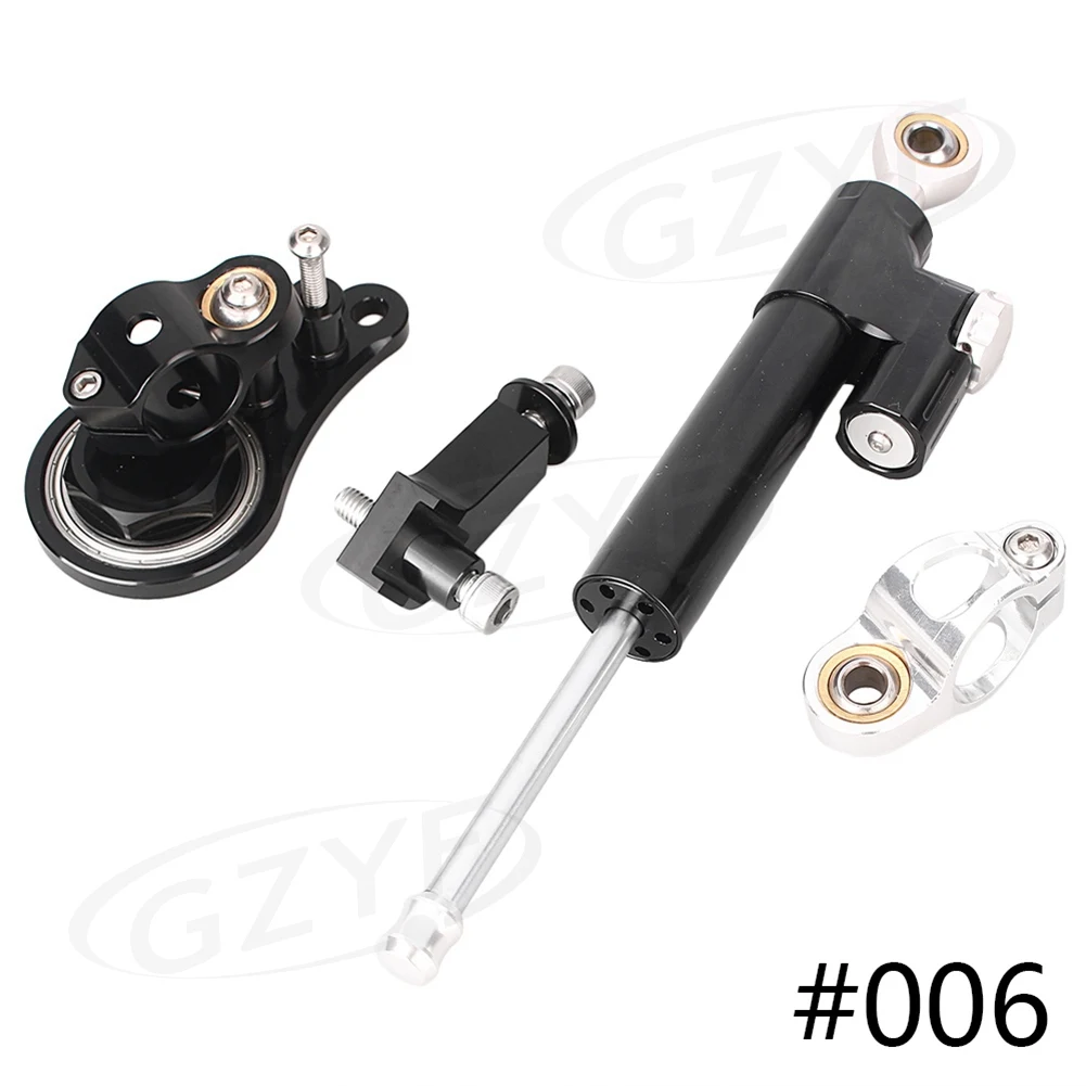 

For Kawasaki Ninja ZX6R ZX-6R CNC Steering Damper Stabilizer w/ Bracket Set Saftety Control 2005 2006 Motorbike Part Accessories