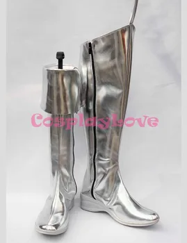 

Silver Vocaloid Type H Miku Cosplay Shoes Boots Custom Made Japanese Anime For Christmas Halloween Party Birthday