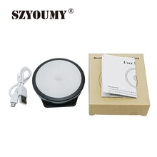 SZYOUMY Интеллектуальный беспроводной PIR датчик движения лампа Магнитный активированный ночник 6 светодиодный шкаф для коридора и Кабинета Индукционная лампа