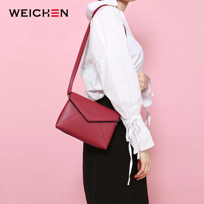 Kopen WEICHEN Envelop Ontwerp Vrouwen Nieuwe Mini Schoudertas Bourgondië Dames Messenger Bag Vrouwelijke Kleine Crossbody Purse Bolsa Handtassen