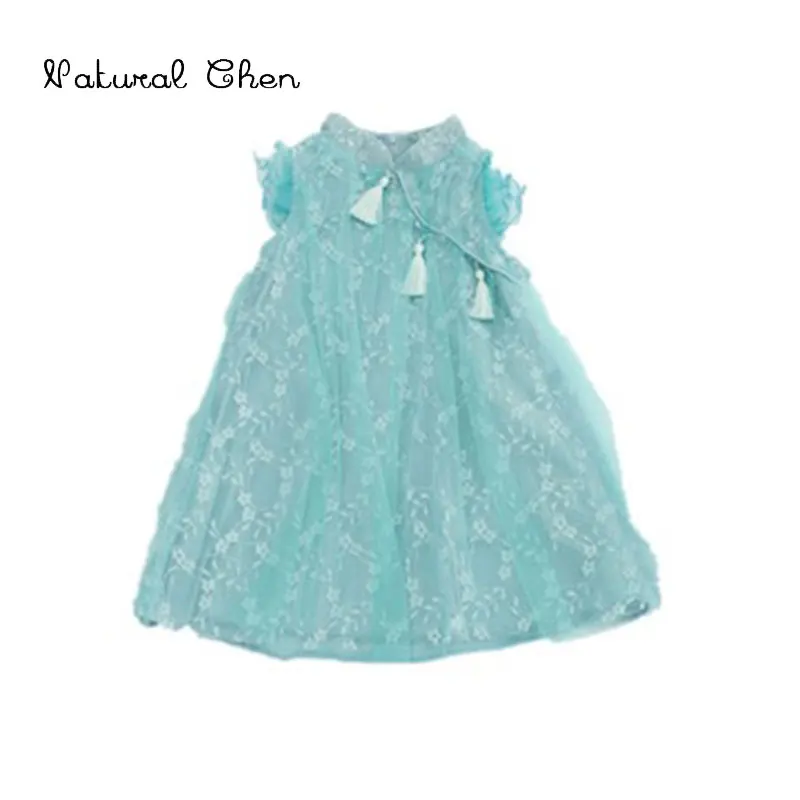 2019 Summer New Children Girls Dress Korean Version Retro Dress