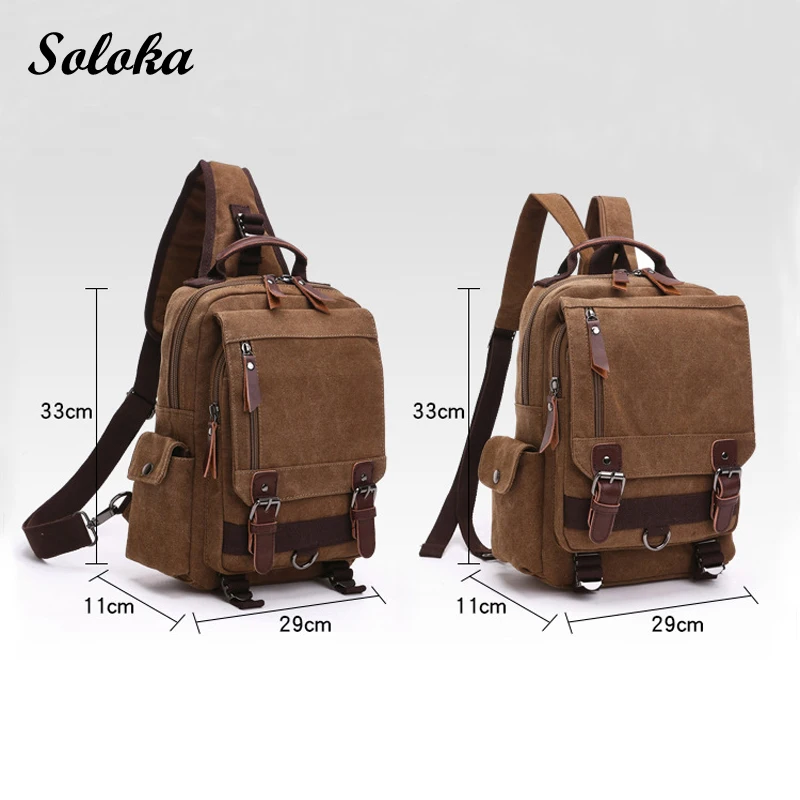 

Unsex Canvas Backpack One Shoulder Bag Travel Bag Schoolbag Men Women Large Capacity Rucksack Backpack Single Shoulder Bust Bag