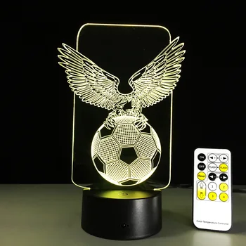 

Football Eagle Shaped 3D Night Light Hologram LED Lamp Touch Sensor For Sports Fans Best Gift 7 Color Changing Lamp Drop Ship