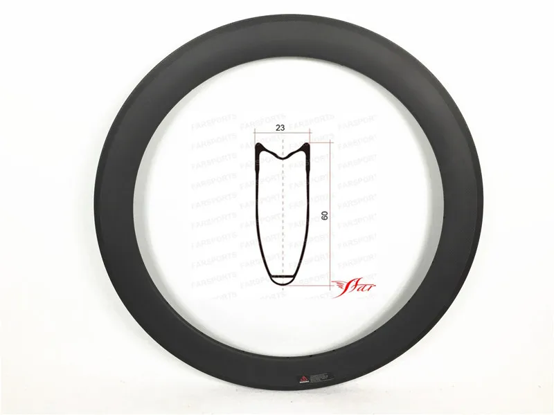 Discount V shape 60mm tubular carbon fiber rims 440g each piece great balance and roundess 700C 1